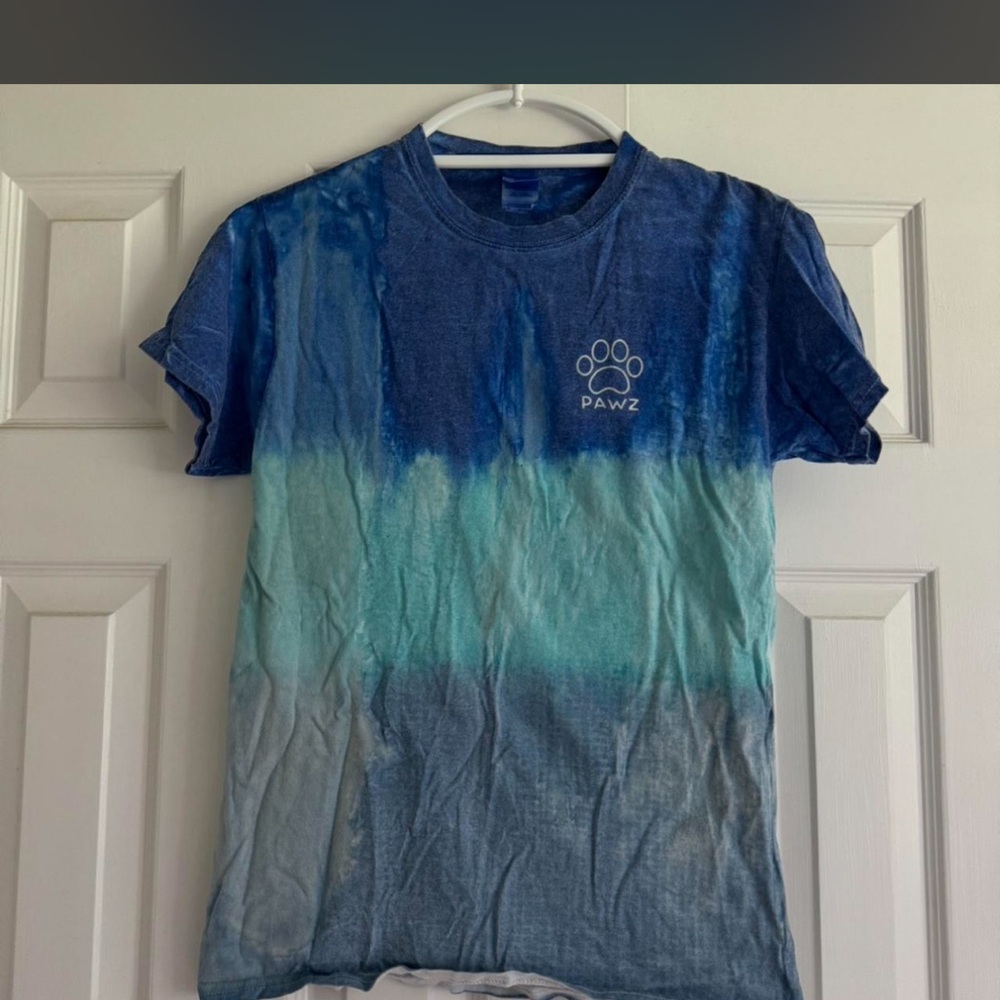 PAWZ Ocean Blue and Aqua Tie-Dye T-Shirt
